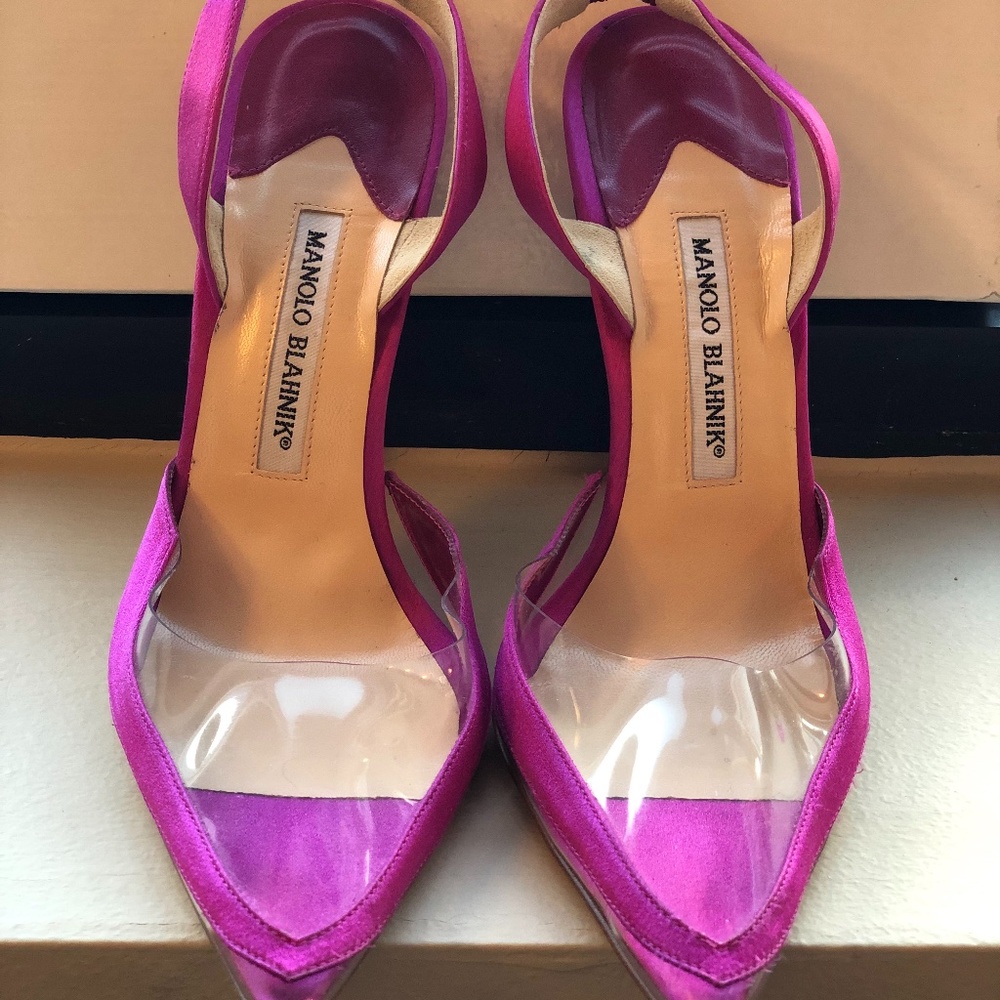 Manolo Blahnik - PVC Pumps in Fuchsia, Size 39